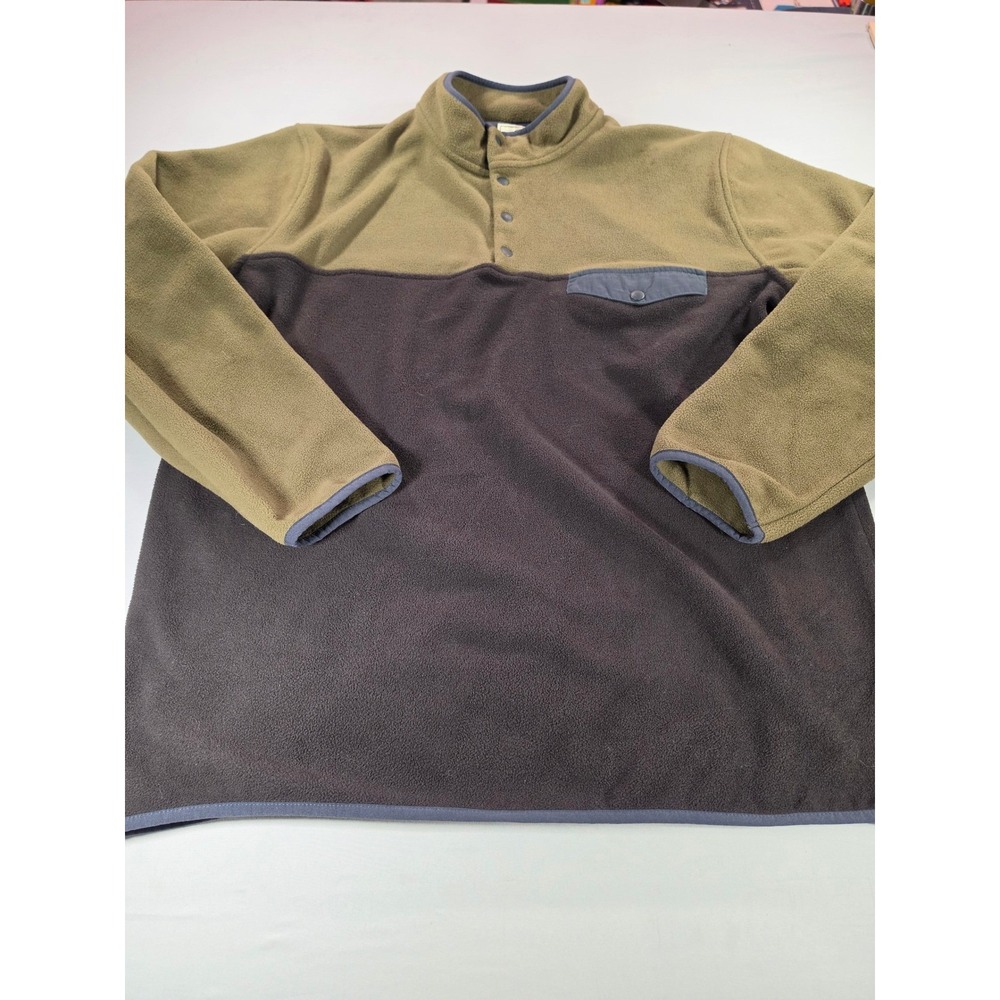 Field & Forest Outfitters Mens 2XLT Fleece Pullover Colorblock Snap Neck Brown